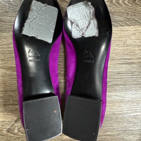Delman Shoes Women's 8M Purple Suede Pump Wedge 1" Heel Square Heel Round Toe - Picture 8 of 9